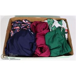 LOT OF 3 BATHING SUITS, 2 PIECE, SIZE LARGE