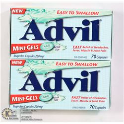 TWO BOTTLES OF ADVIL MINI-GELS PAIN RELIEVER