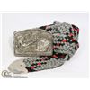 Image 1 : BELT- WOVEN WITH SILVER BUCKLE AND SILVER BELT