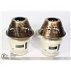 Image 1 : DECORATIVE GLASS JAR CANDLES (2) WITH METAL SHADES
