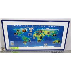 FRAMED "ANIMALS OF THE WORLD" PIN COLLECTION-