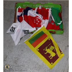 LARGE FLAT OF ASSORTED FLAGS