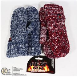 2PK LADIES HEAT WAVE MITTENS