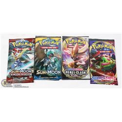 X4 VARIOUS POKEMON NEW BOOSTER PACKS