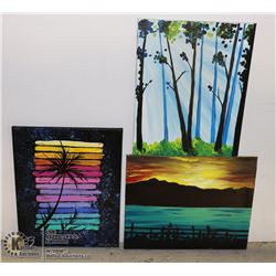 THREE PAINTED PICTURES