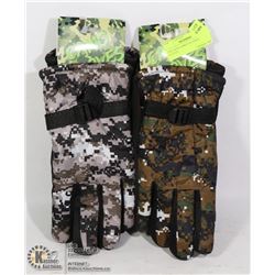 TWO NEW CAMO COLOUR WINTER GLOVES