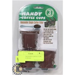 NEW 3PACK REUSABLE SINGLE COFFEE FILTERS FOR