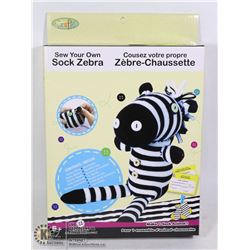 NEW SEW YOUR OWN SOCK ZEBRA KIT