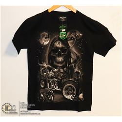 NEW GLOW IN THE DARK SKULL/ MOTORCYCLE MENS