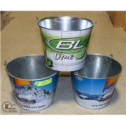 BEER BUCKETS- SET OF 2 KOKANEE & 1 BUD LITE LIME