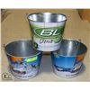 Image 1 : BEER BUCKETS- SET OF 2 KOKANEE & 1 BUD LITE LIME