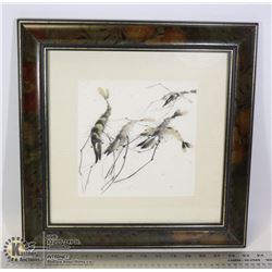 FRAMED +MATTED ASIAN PICTURE 15X15IN