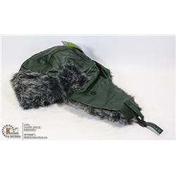 WARM WINTER LEATHER SNOW FUR HAT WITH EAR FLAP
