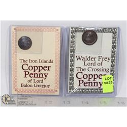 GAME OF THRONES COINS MINTED ON ANTIQUE PRESS