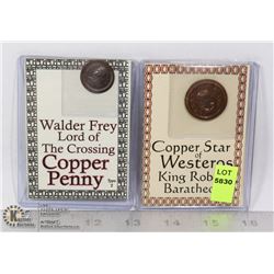 GAME OF THRONES COINS MINTED ON ANTIQUE PRESS