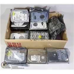 FLAT OF ASSORTED SIZE DESKTOP HARD DRIVES