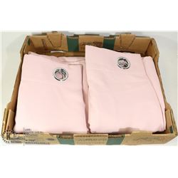 PAIR OF BABY PINK BLACKOUT CURTAIN PANELS APPROX.