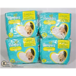 4 PACKS OF PAMPERS SWADDLERS SIZE N