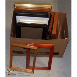 BOX OF ASSORTED PICTURE FRAMES