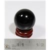 Image 1 : #86-BLACK OBSIDIAN ASPHERE BALL/ STAND 29mm