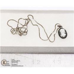 18'' STERLING SILVER CAMEO NECKLACE