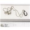 Image 1 : 18'' STERLING SILVER CAMEO NECKLACE