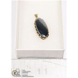VINTAGE 10K GOLD HEMATITE PENDANT 3CM