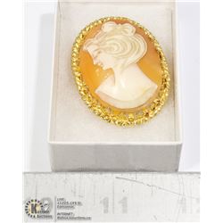 LARGE VINTAGE CAMEO BROOCH 4.2CM