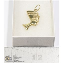 14KT GOLD CLEOPATRA PENDANT 3CM