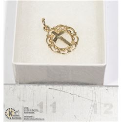 10K SOLID GOLD CROSS PENDANT 2CM