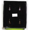 Image 1 : SET OF 2- TEAR DROP EARRINGS IN BOX