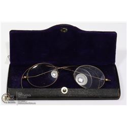 ANTIQUE GOLD FILLED SPECTACLES IN CASE