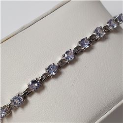 SILVER TANZANITE(5.75CT)  BRACELET (~WEIGHT 9.1G)