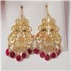 Image 1 : 18K YELLOW GOLD BURMA RUBY(2.4CT)  EARRINGS