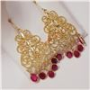 Image 2 : 18K YELLOW GOLD BURMA RUBY(2.4CT)  EARRINGS