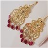 Image 3 : 18K YELLOW GOLD BURMA RUBY(2.4CT)  EARRINGS