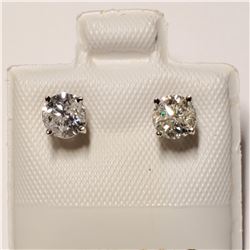 14K WHITE GOLD DIAMOND(F-G,I2-I3)(0.8CT) EARRINGS