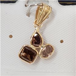 14K YELLOW GOLD YELLOWISH GREEN AND BROWN