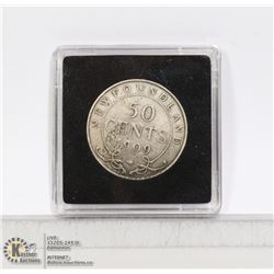 1909 NEWFOUNDLAND SILVER 50 CENT