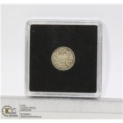 1891 VICTORIAN CANADA SILVER 5 CENT "FISH SCALE"