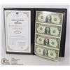 Image 1 : UNCUT SHEET OF 4 USA DOLLAR BILLS WITH COA