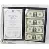 Image 1 : UNCUT SHEET OF 4 USA DOLLAR BILLS WITH COA