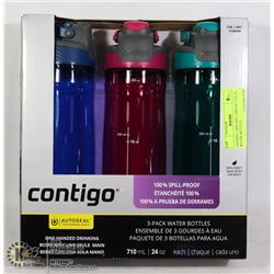 CONTIGO 100% SPILL-PROOF 3 PACK WATER BOTTLES
