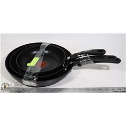 T-FAL 3 PACK TITANIUM NON-STICK FRY PAN SET