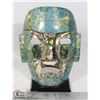 Image 1 : MAYAN DEATH MASK /W ABALONE SHELL & TURQUOISE