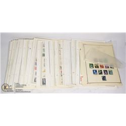 BOX OF 50 PAGES OF OLD STAMPS - EUROPE FROM WW2