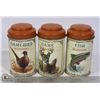 Image 1 : OLD SET OF 3 RARE JOHN WAGNER GAME SEASONING TINS