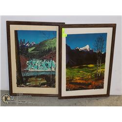 2 PC ART SIGNED DAVID JONES.