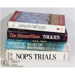 4 NOVELS INCLUDING TOLKIEN, DANCES /W WOLVES, BAND