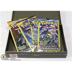 FOUR SEALED POKEMON 3 CARD PACKS